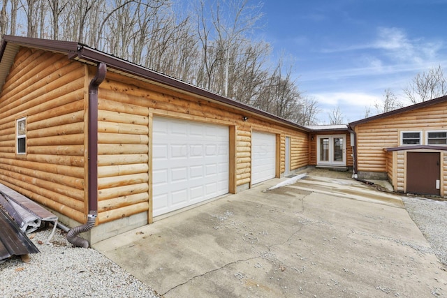 view of garage