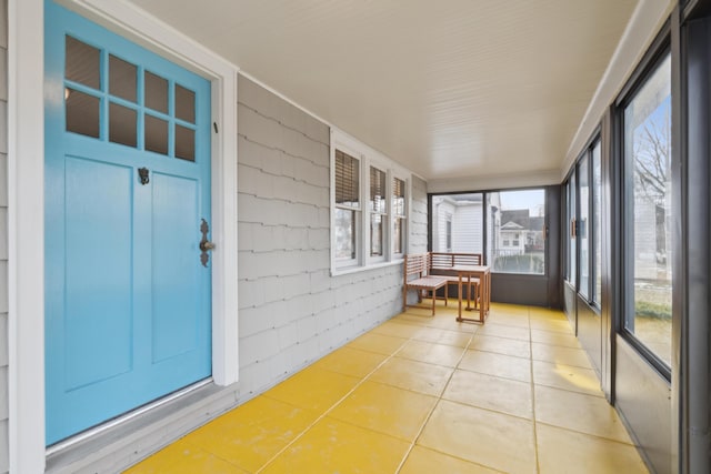 view of unfurnished sunroom