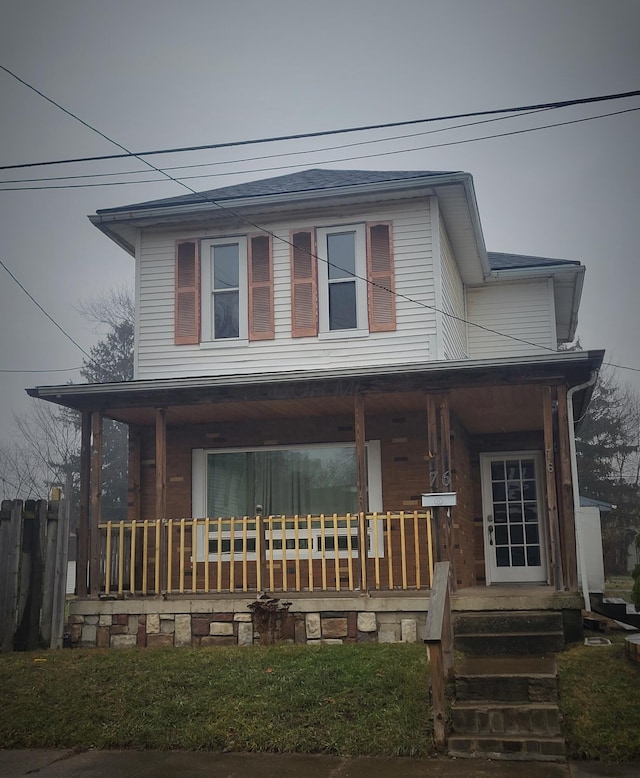 view of front facade with covered porch