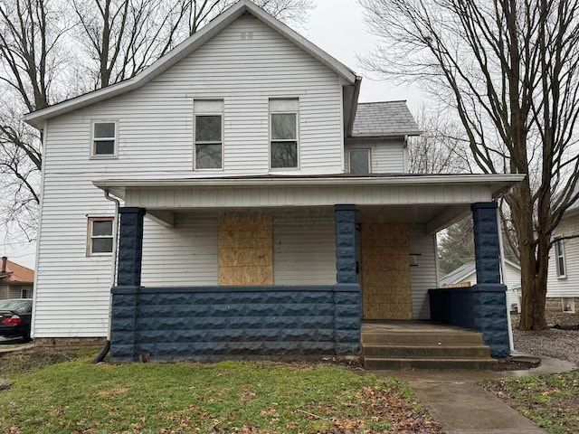 view of front of house with covered porch