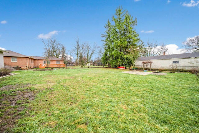 view of yard featuring a deck