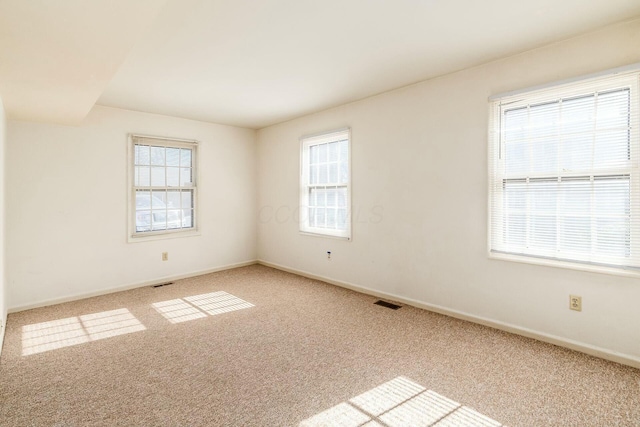 carpeted empty room featuring a wealth of natural light