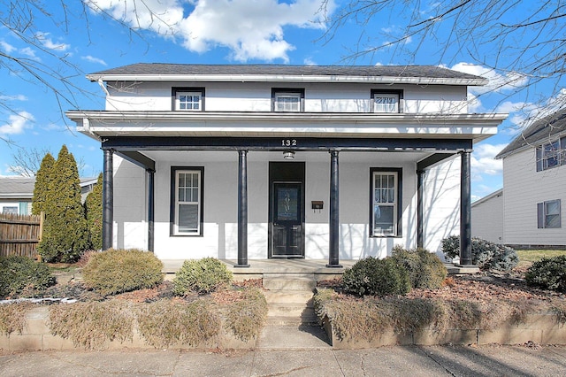 view of front facade featuring a porch