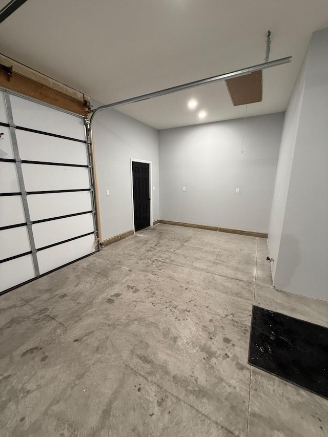 garage with baseboards