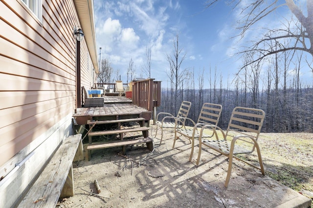 view of patio featuring a deck