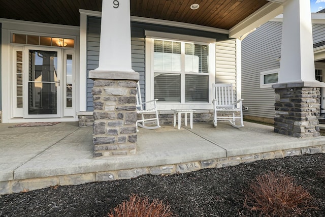 view of patio with a porch