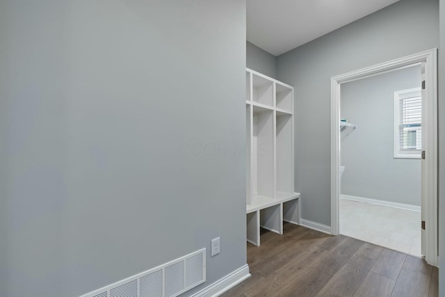 mudroom featuring hardwood / wood-style floors