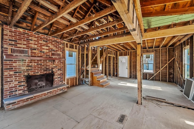 miscellaneous room featuring a fireplace