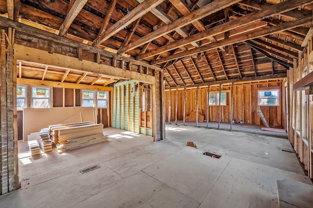 misc room featuring vaulted ceiling