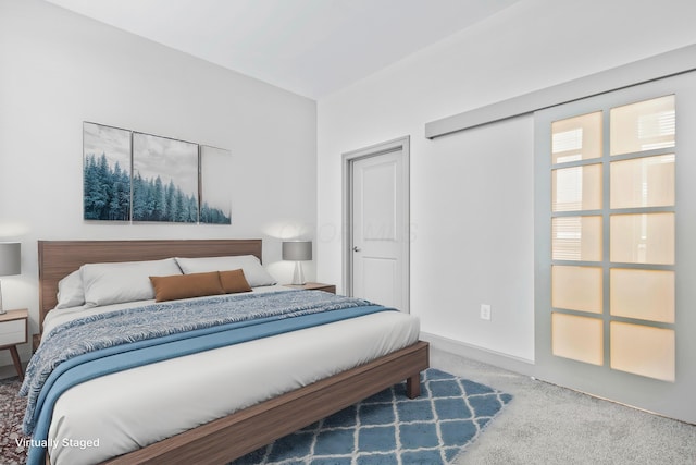 bedroom featuring carpet flooring