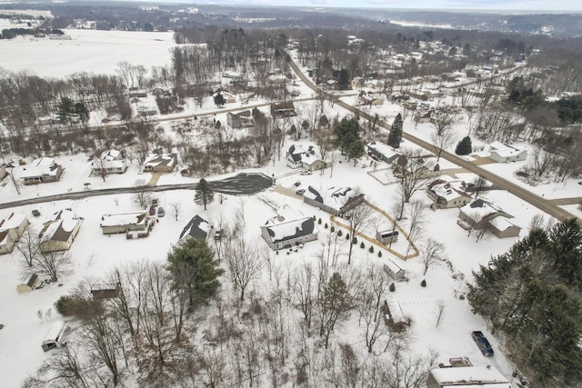 view of snowy aerial view