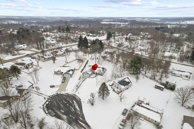 view of snowy aerial view