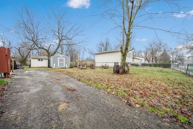 exterior space with a storage unit