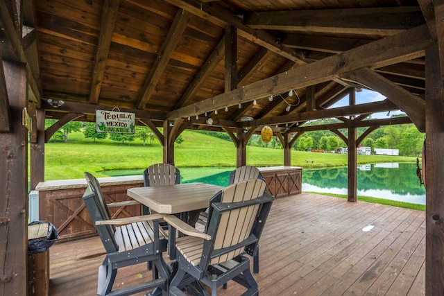 20358 Buena Vista Rd, Rockbridge, OH 43149 - deck with a water view and a yard