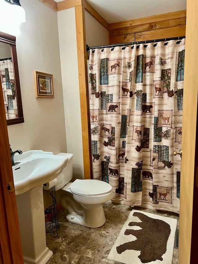 bathroom featuring sink and toilet