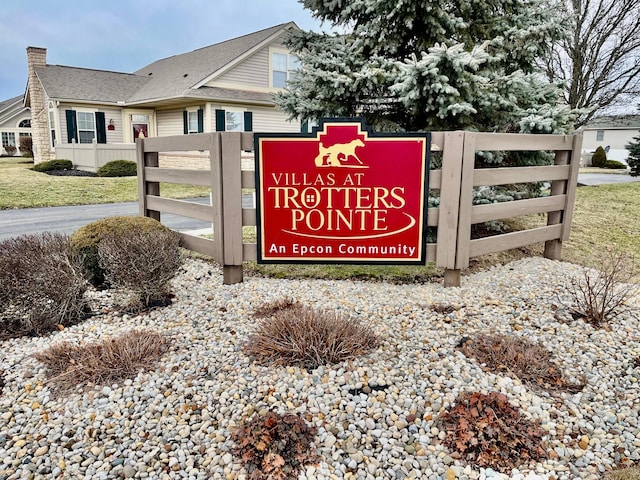 view of community sign