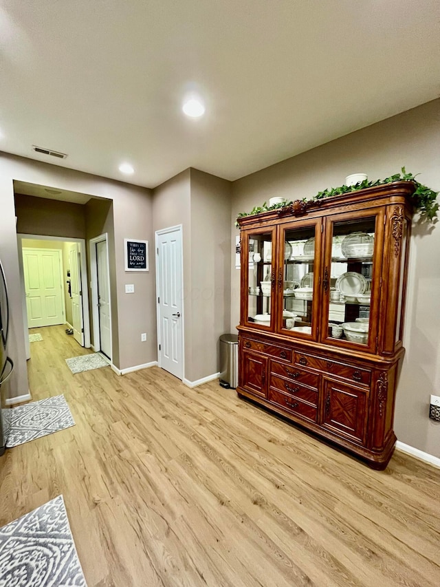 interior space featuring light wood-type flooring