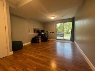 interior space featuring wood-type flooring