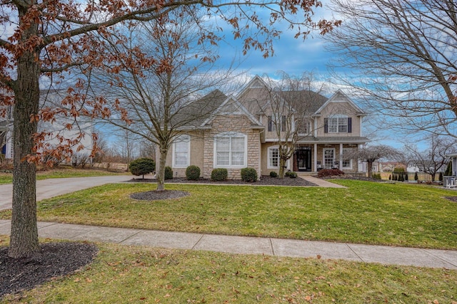 view of front of house with a front yard