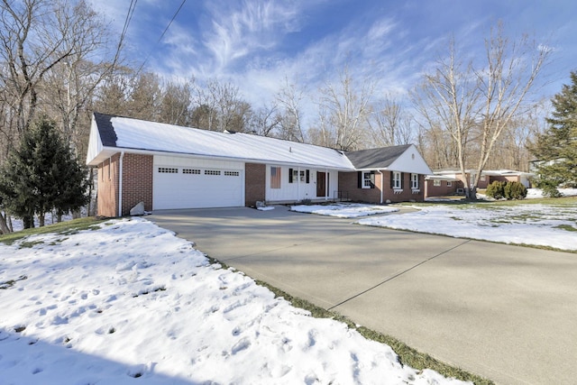 single story home with a garage