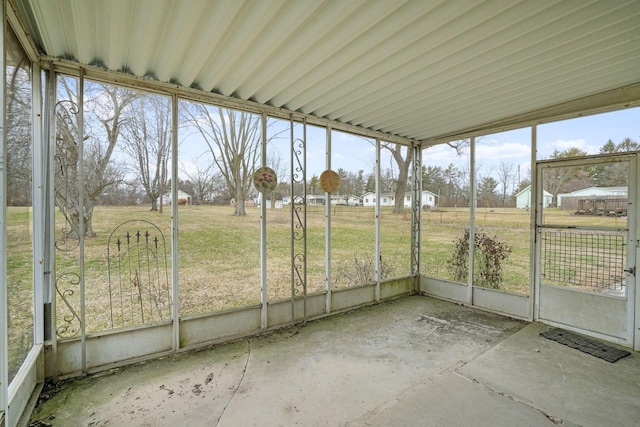 view of unfurnished sunroom