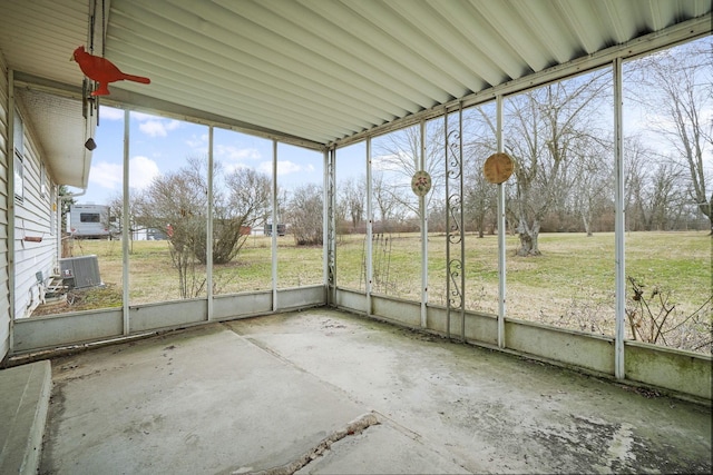 view of unfurnished sunroom