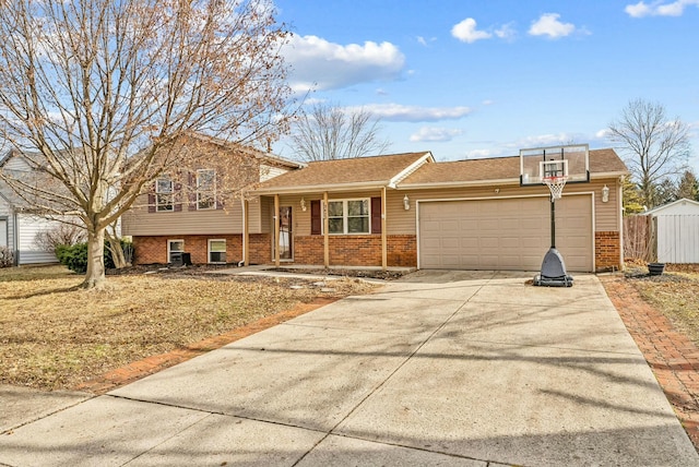 tri-level home with a garage