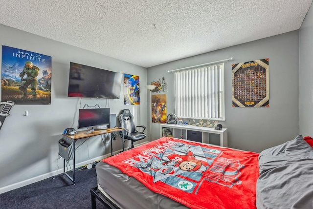 bedroom with a textured ceiling