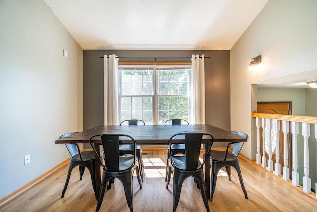 dining area with light wood-type flooring