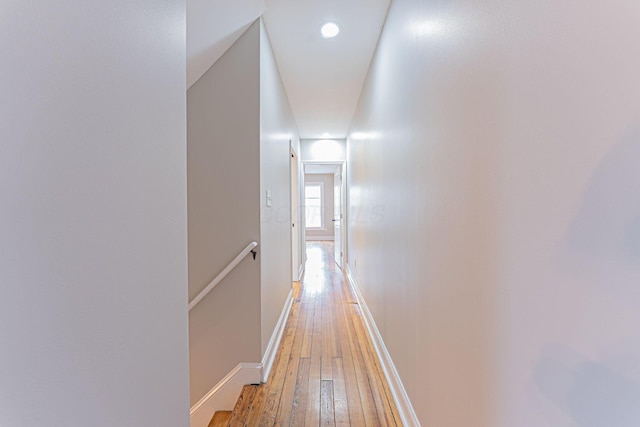 corridor featuring light hardwood / wood-style flooring