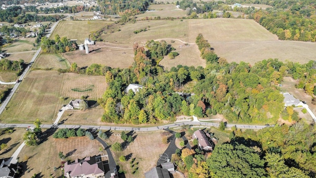 aerial view featuring a rural view