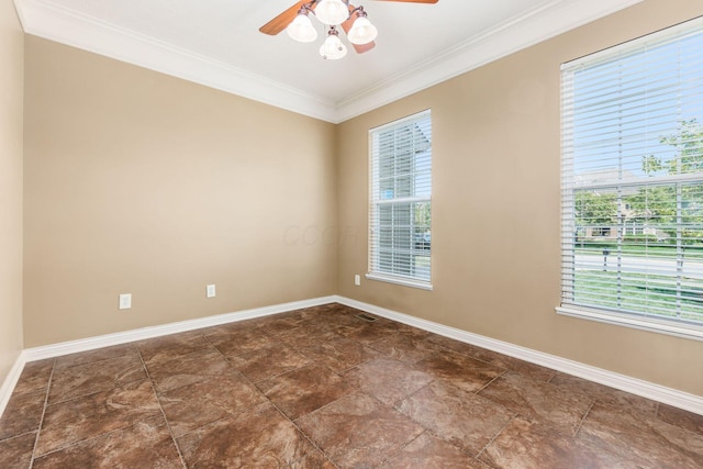 7873 Tullymore Dr, Dublin, OH 43016 - spare room featuring crown molding and ceiling fan