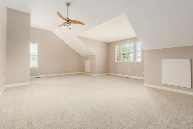 7873 Tullymore Dr, Dublin, OH 43016 - bonus room featuring vaulted ceiling, light carpet, and ceiling fan