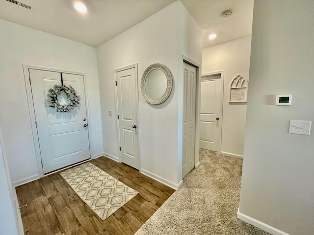 foyer with hardwood / wood-style floors