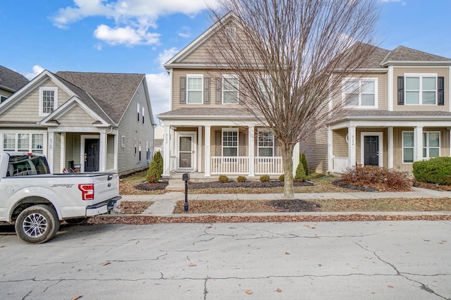 view of front of property featuring covered porch