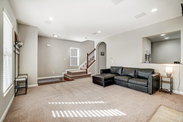 view of carpeted living room