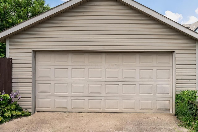 view of garage