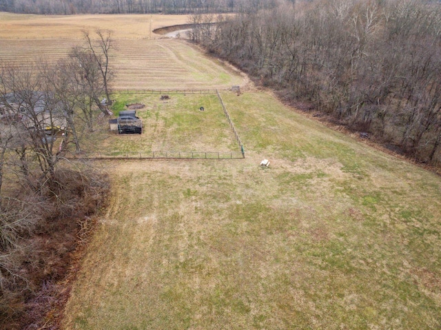 bird's eye view with a rural view