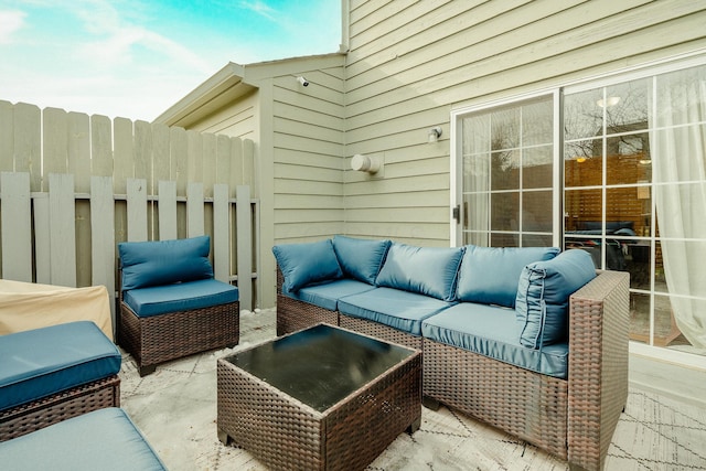 view of patio / terrace featuring an outdoor hangout area