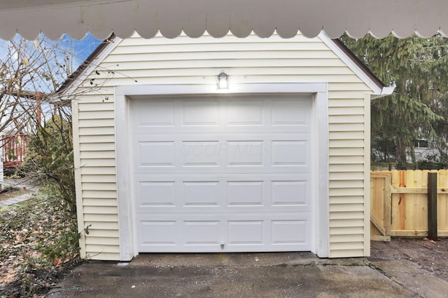 view of garage