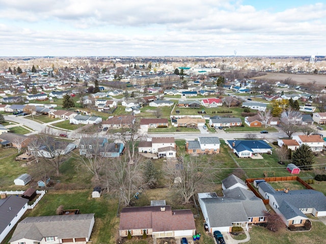 bird's eye view with a residential view