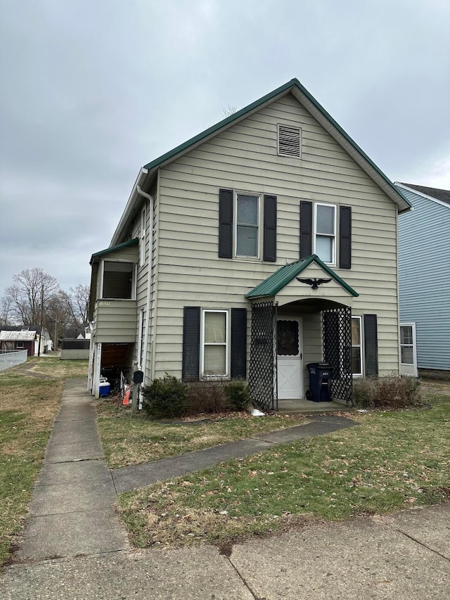 view of front property with a garage