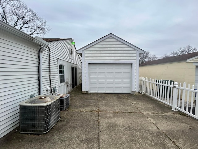 garage with central AC