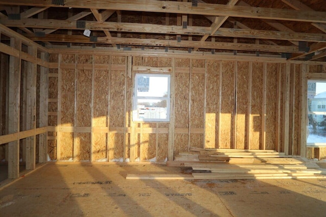 view of unfinished attic