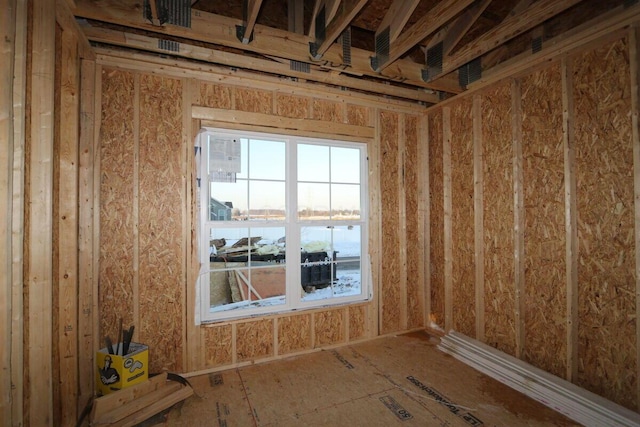 miscellaneous room with a water view