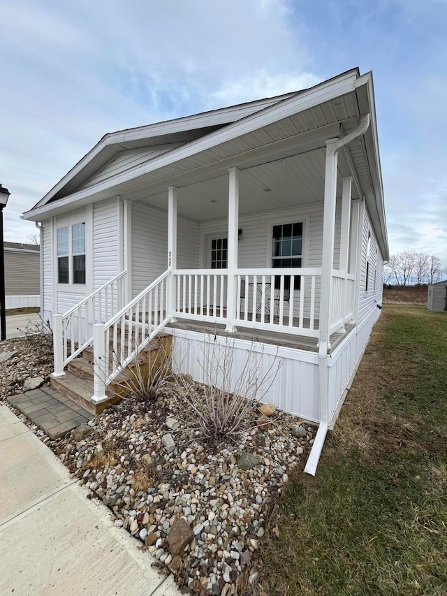 exterior space with a porch