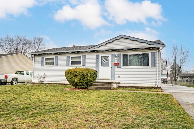 view of front of house with a front yard