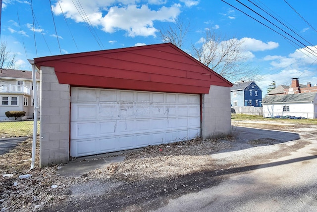 view of garage