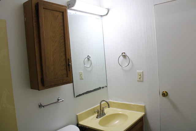 bathroom with toilet and vanity