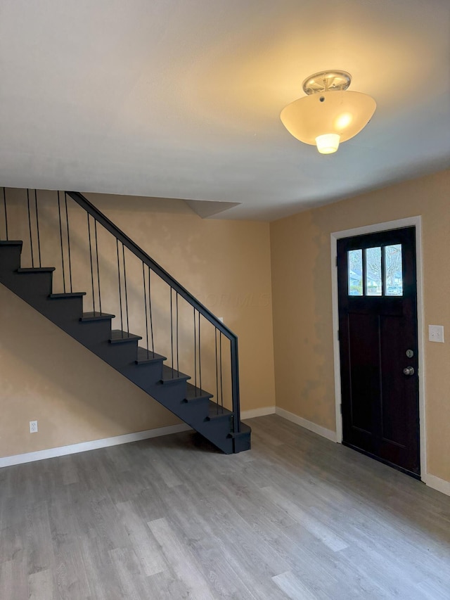 foyer featuring light hardwood / wood-style floors